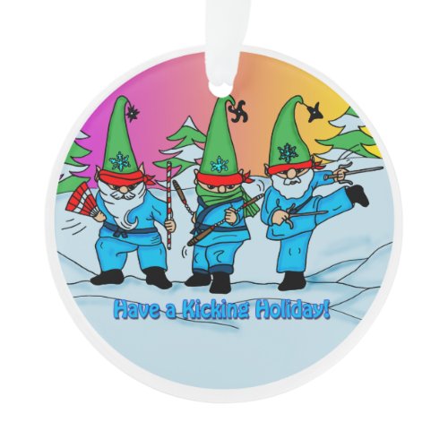 Martial Arts Karate Elves Ornament