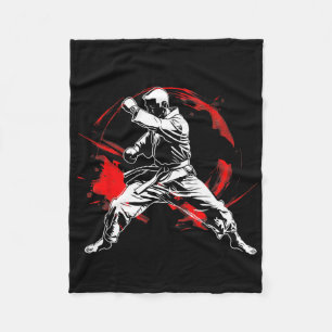 Martial Arts Karate Fan Dynamic Mma Design Fleece Blanket