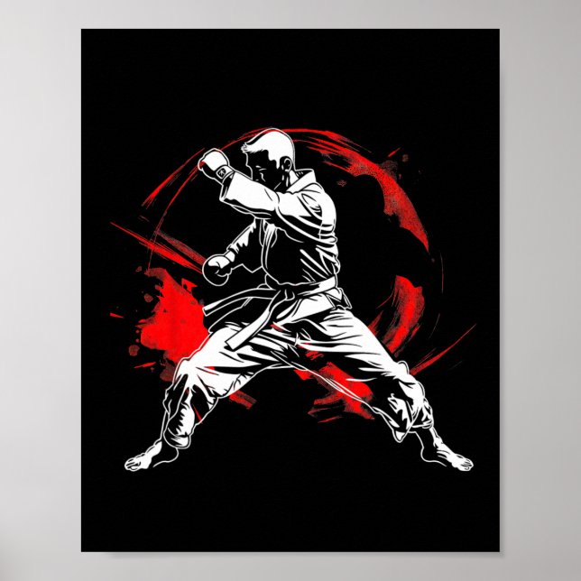 Martial Arts Karate Fan Dynamic Mma Design  Poster (Front)