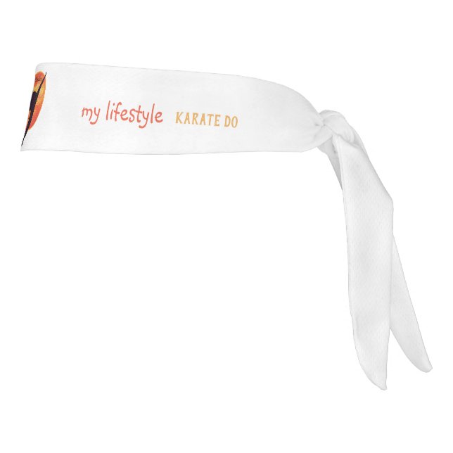 Martial Arts Karate Girl Modern Trendy Chic Black Tie Headband (Rotate 90)