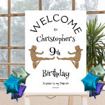 Martial Arts Karate Kids Birthday Welcome Party Poster<br><div class="desc">Welcome your guests with this modern cool karate silhouette design for karate birthday party with trendy typography and the quote Karate is my nature!</div>
