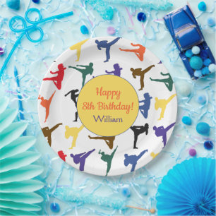 Martial Arts Karate Kids Boys Party Happy Birthday Paper Plates