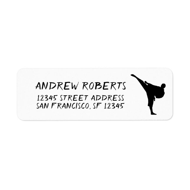 Martial arts karate logo return address labels (Front)
