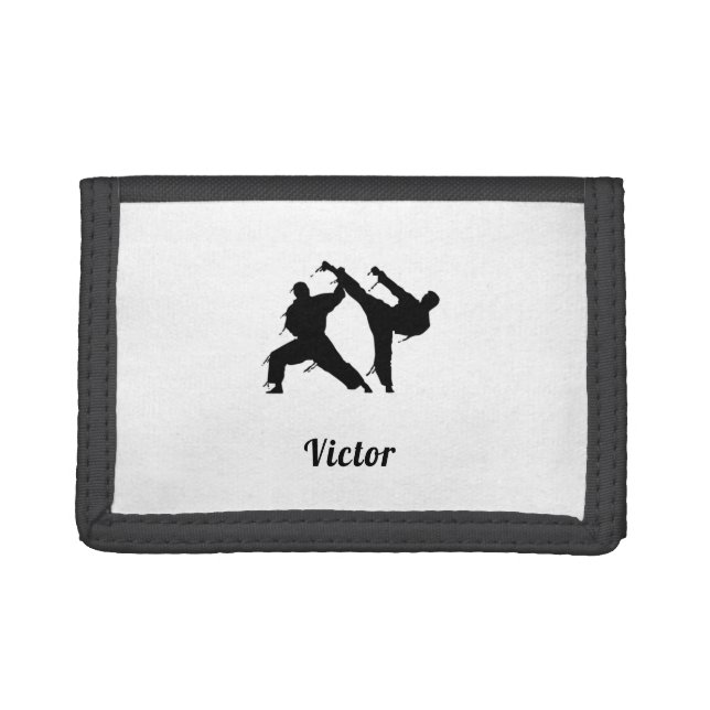 Martial Arts Karate Taekwondo Muay Thai Boys Name Trifold Wallet (Front)