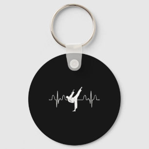 Martial Arts Karateist Heartbeat Comt Sport Athlet Keychain