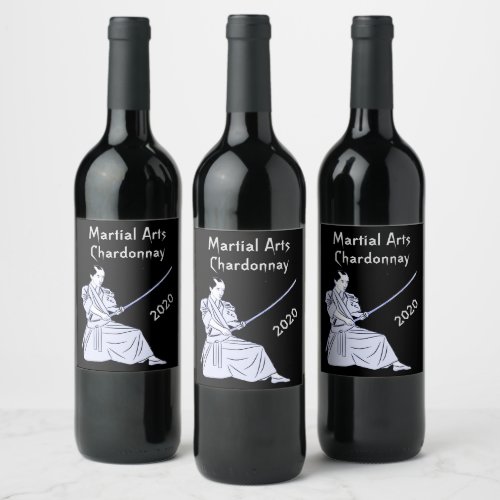 Martial Arts Kendo Sports Wine Label