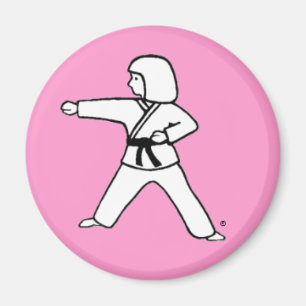 Martial Arts Kid 2 pink magnet