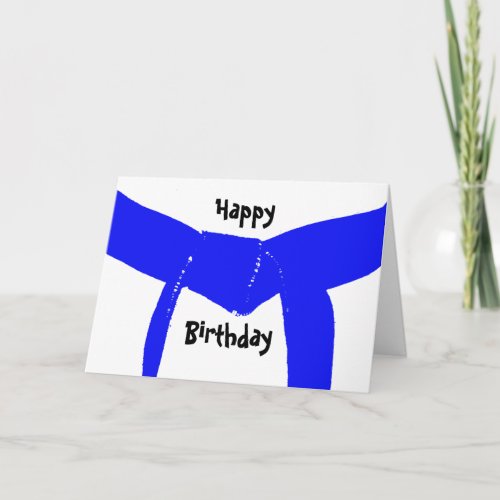 Martial Arts Light Blue Belt Birthday Card