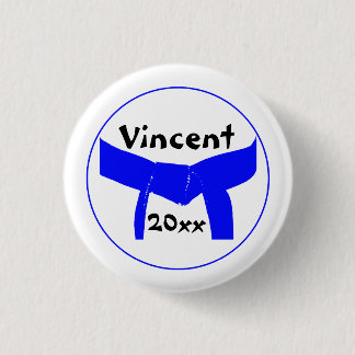 Martial Arts Light Blue Belt Button