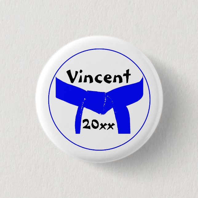 Martial Arts Light Blue Belt Button (Front)