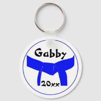 Martial Arts Light Blue Belt Keychain