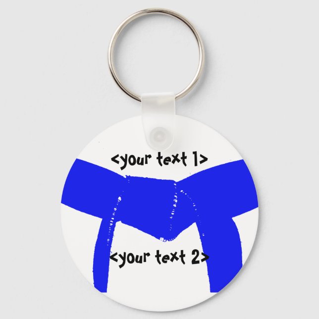 Martial Arts Light Blue Belt Keychain (Front)