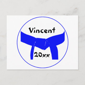 Martial Arts Light Blue Belt Postcard