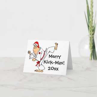 Martial Arts Merry Kick-Mas Christmas Holiday Card