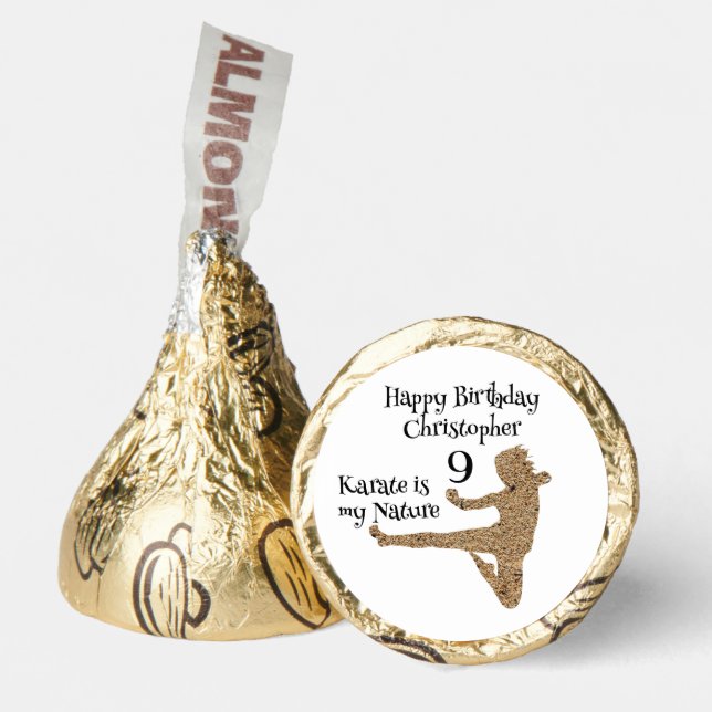 Martial Arts Modern Cool Karate Kids Birthday Hershey®'s Kisses® (Front)