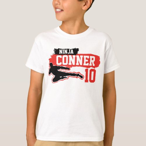 Martial Arts Ninja Warrior Theme Birthday Boy T_Shirt