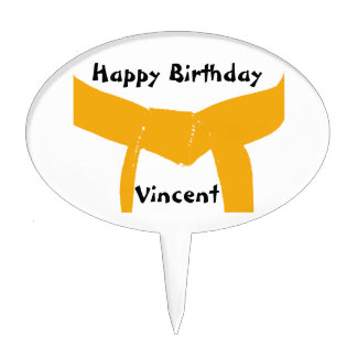 Martial Arts Orange Belt Birthday Party Cake Topper