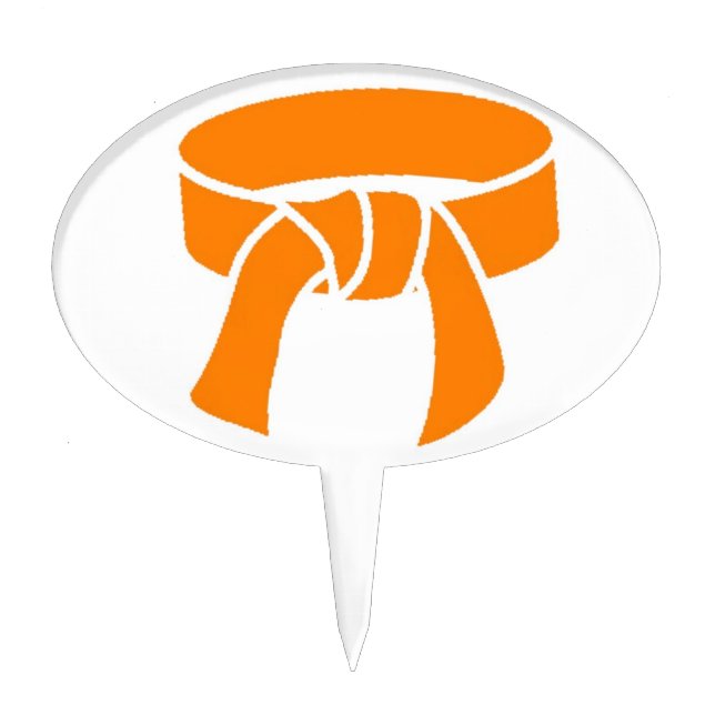 Martial Arts Orange Belt Cake Topper Karate (Front)