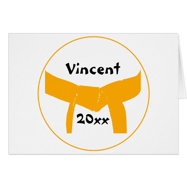 Martial Arts Orange Belt Cards (Front Horizontal)