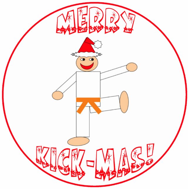 Martial Arts Orange Belt Christmas Ornament (Front)
