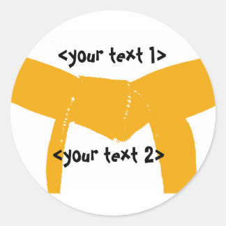 Martial Arts Orange Belt Classic Round Sticker