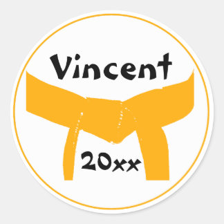 Martial Arts Orange Belt Classic Round Sticker