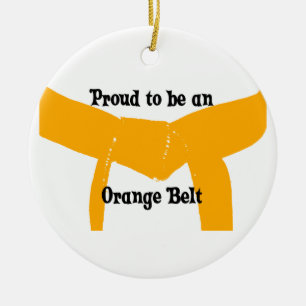 Martial Arts Orange Belt Pride Ceramic Ornament