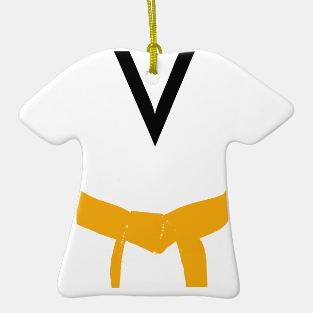 Martial Arts Orange Belt Uniform Ceramic Ornament (Front)