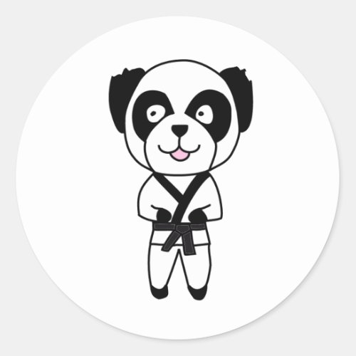 Martial Arts Panda Bear Classic Round Sticker