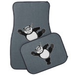 Martial Arts Panda - Grey  Car Floor Mat