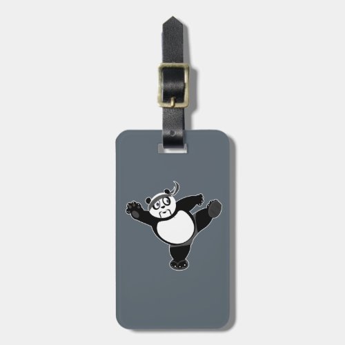 Martial Arts Panda _ Grey  Luggage Tag