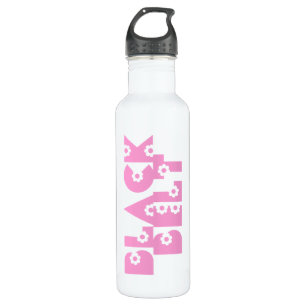 Martial Arts Pink Floral Black Belt Stainless Steel Water Bottle