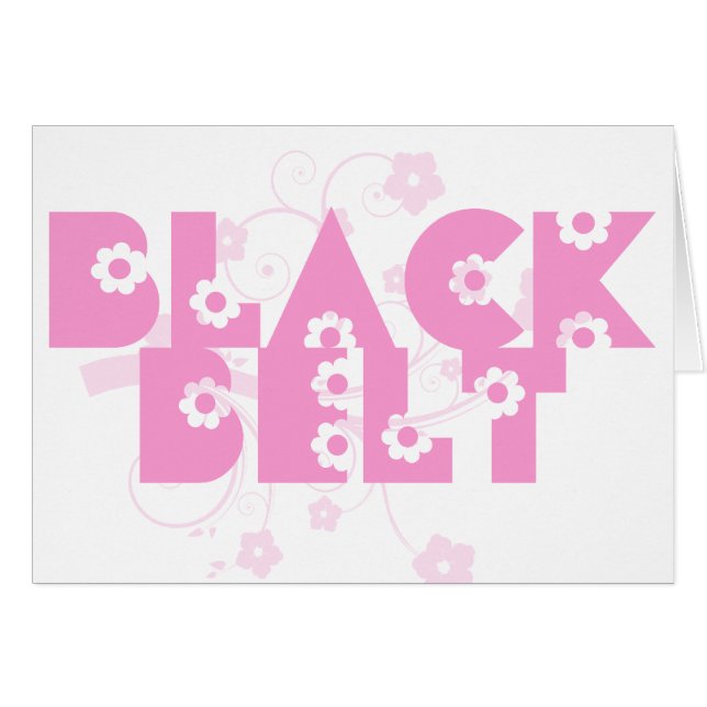 Martial Arts Pink Flowers Black Belt (Front Horizontal)