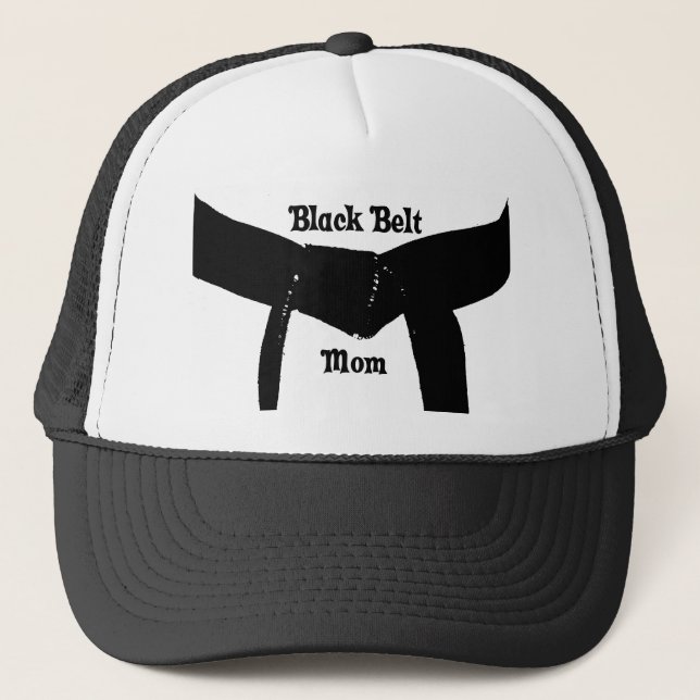 Martial Arts Plain Black Belt Mom Hat (Front)