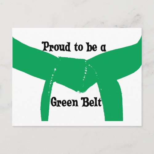 Martial Arts Proud to be a Green Belt Postcard