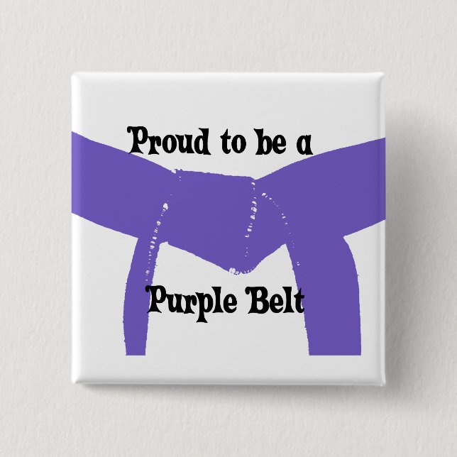 Martial Arts Proud to be a Purple Belt Button (Front)