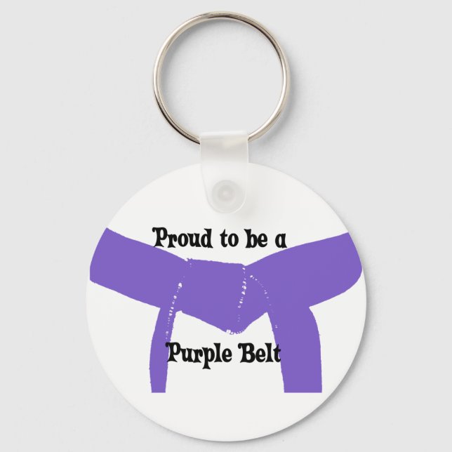 Martial Arts Proud to be a Purple Belt Keychain (Front)
