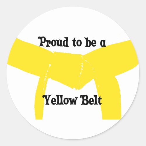 Martial Arts Proud to be a Yellow Belt Classic Round Sticker