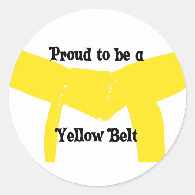 Martial Arts Proud to be a Yellow Belt Classic Round Sticker (Front)