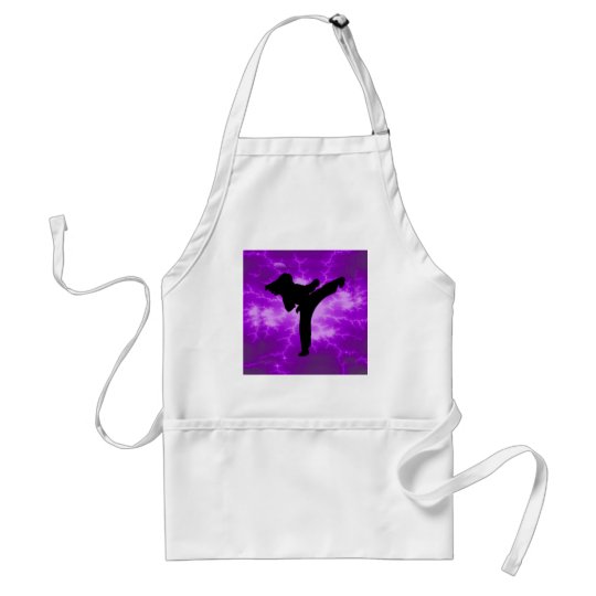 Martial Arts Purple Lightning Girl Adult Apron