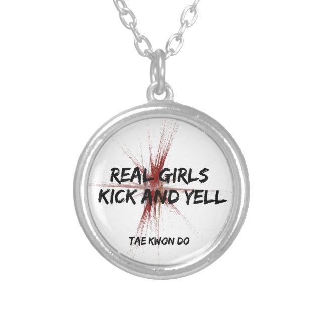 Martial Arts Real Girls Kick and Yell Necklace (Front)