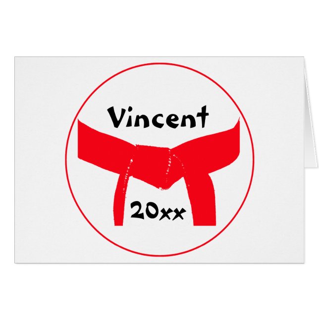 Martial Arts Red Belt Cards (Front Horizontal)