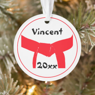 Martial Arts Red Belt Dated Ornament