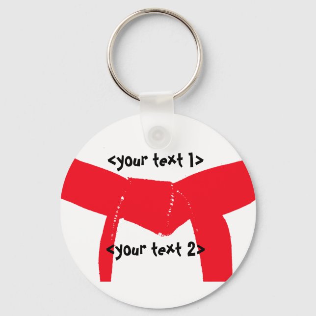 Martial Arts Red Belt Keychain (Front)