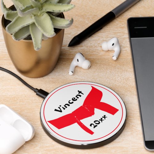 Martial Arts Red Belt Rank Wireless Charger
