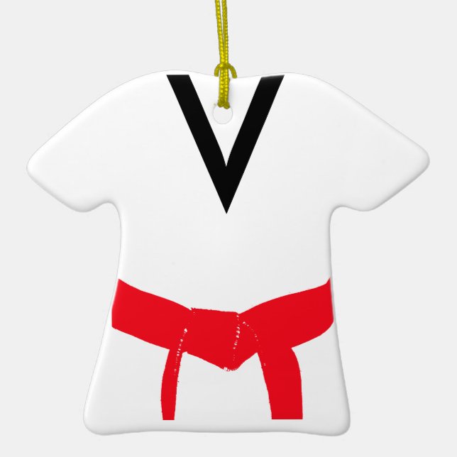 Martial Arts Red Belt Uniform Ceramic Ornament (Front)