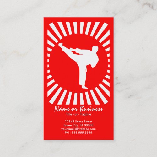 martial arts : red rays business cards