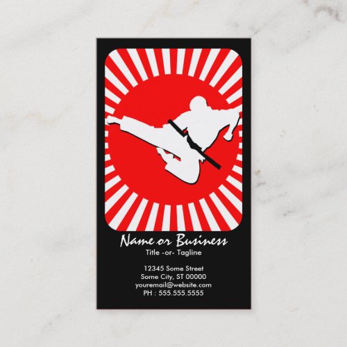 martial arts : red rays business cards