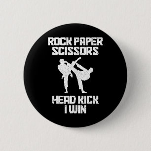 Martial Arts Rock Paper Scissors Taekwondo Karate Button