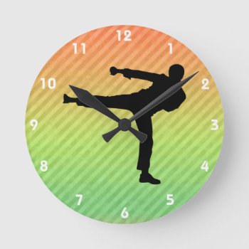 Martial Arts Round Clock by SportsWare at Zazzle